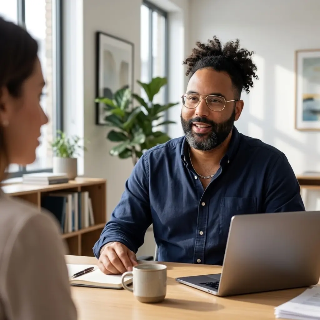 Foto van Hamist met klant